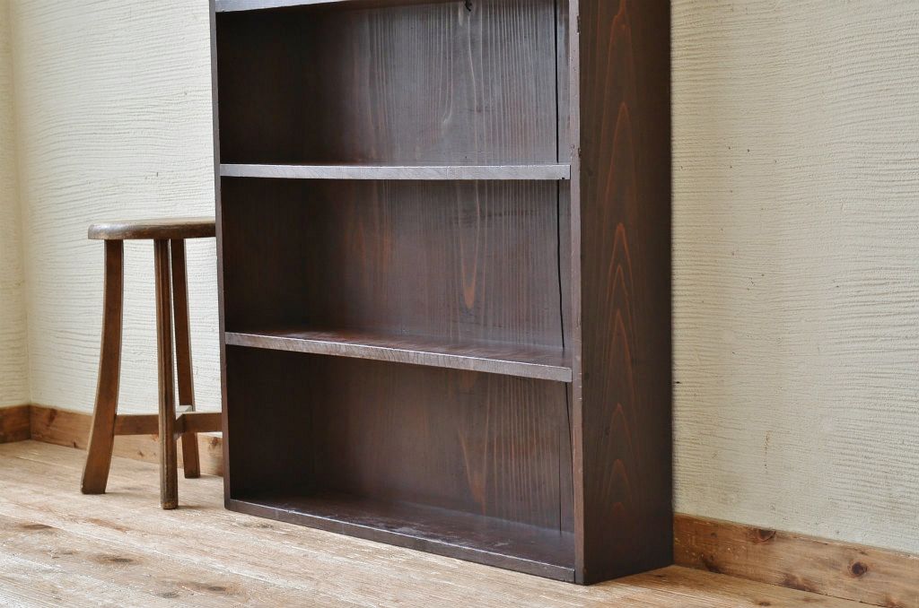 アンティーク家具　希少!珍しいデザインのモールガラス本棚(飾り棚)