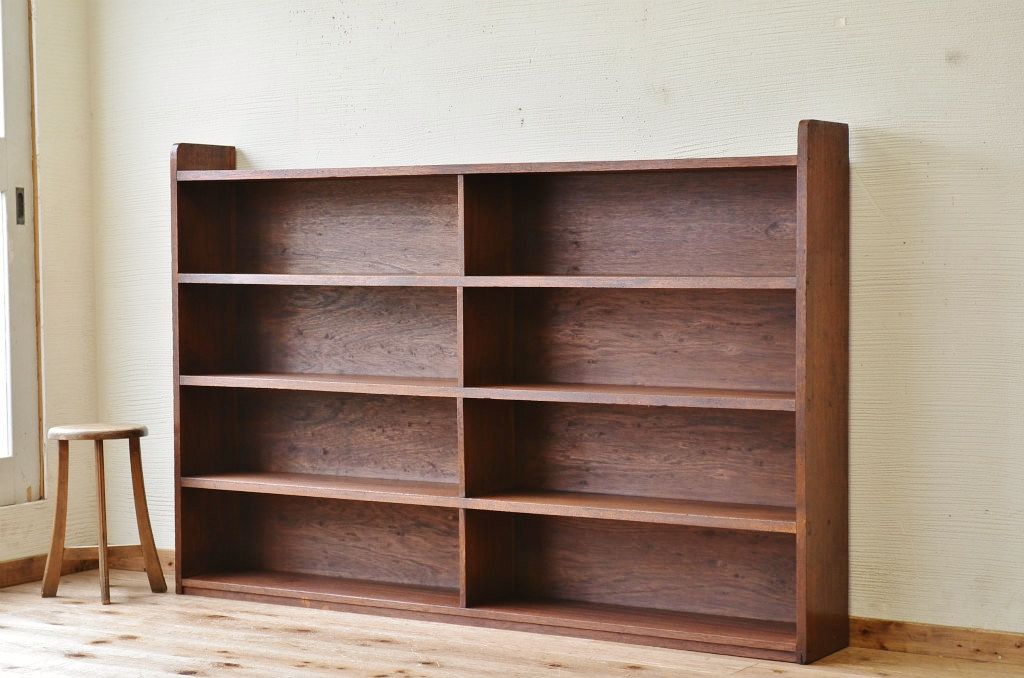 アンティーク家具　特大!横長アンティーク飾り棚(本棚)