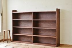 アンティーク家具　特大!横長アンティーク飾り棚(本棚)