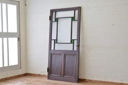 最高級!古い欅材の色ガラスドア(扉)