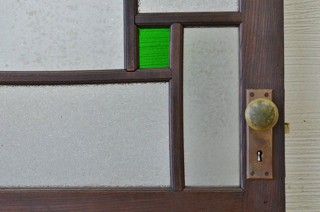 最高級!古い欅材の色ガラスドア(扉)
