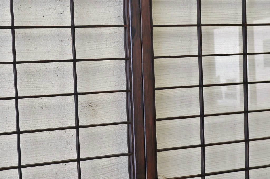 古民具　骨董　ガラス格子戸4枚セット(ガラス戸)
