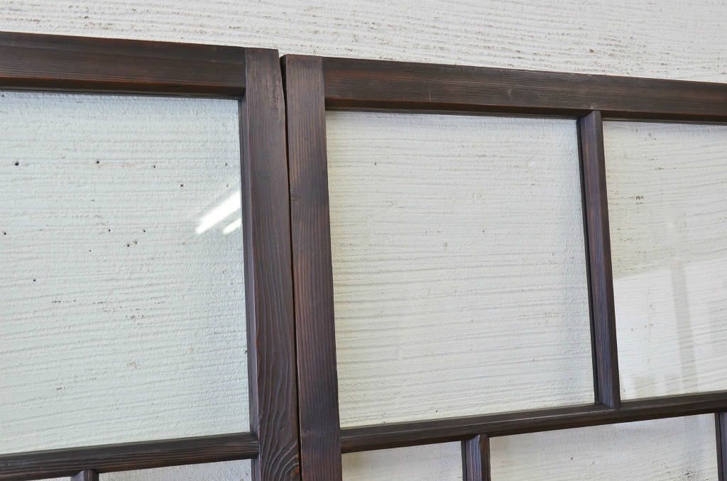 古民具　骨董　味のあるガラス戸2枚セット