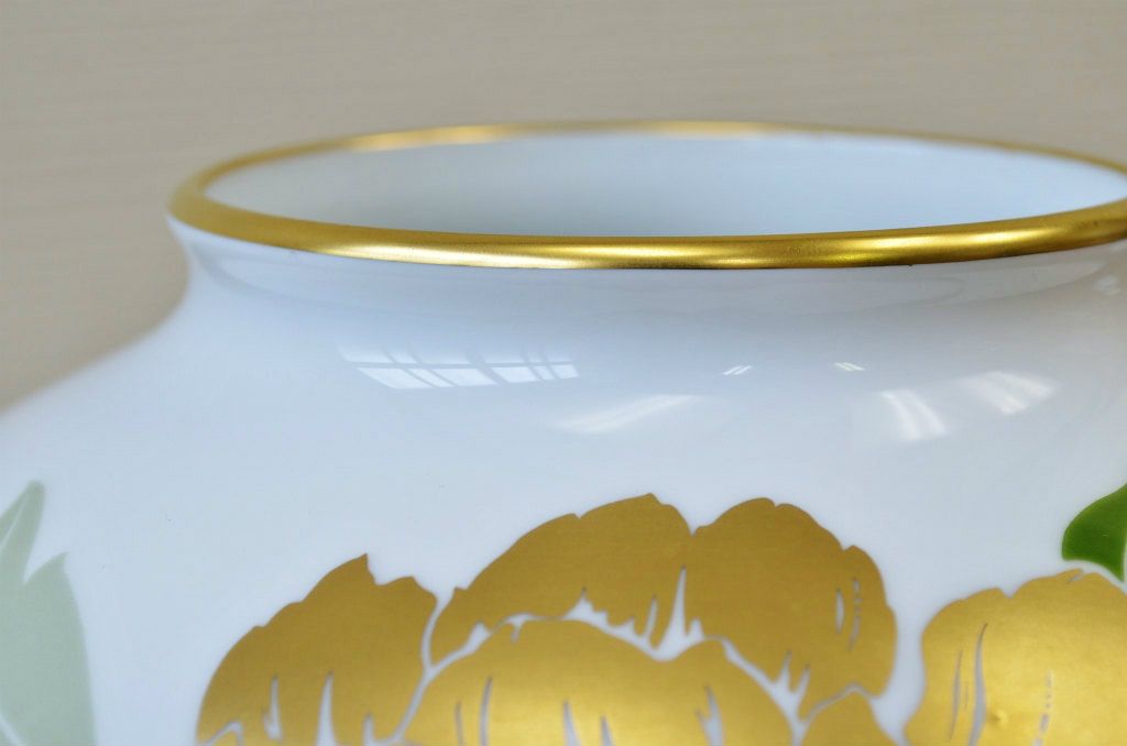 中古!大倉陶園花瓶2点セット(ブルーローズ)
