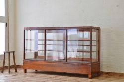 アンティーク家具　引き出し付きアンティークガラスケース(ショーケース)