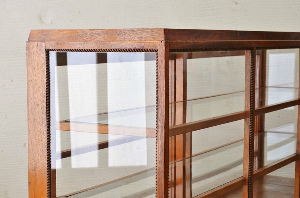 アンティーク家具　引き出し付きアンティークガラスケース(ショーケース)