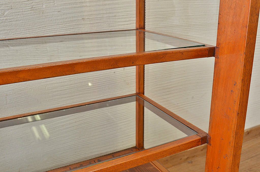 アンティーク家具　引き出し付きアンティークガラスケース(ショーケース)