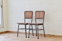 アンティーク家具　古い鉄脚のシンプルな椅子(イス)6