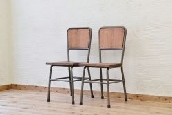アンティーク家具　古い鉄脚のシンプルな椅子(イス)10