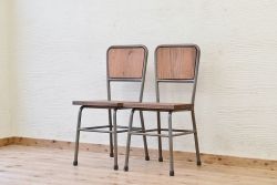 アンティーク家具　古い鉄脚のシンプルな椅子(イス)11