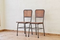 アンティーク家具　古い鉄脚のシンプルな椅子(イス)13