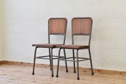 アンティーク家具　古い鉄脚のシンプルな椅子(イス)19