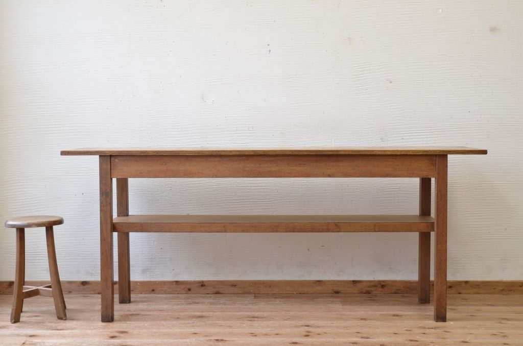 アンティーク家具　★1960〜70年代　古い工場の作業台2　(テーブル、机)