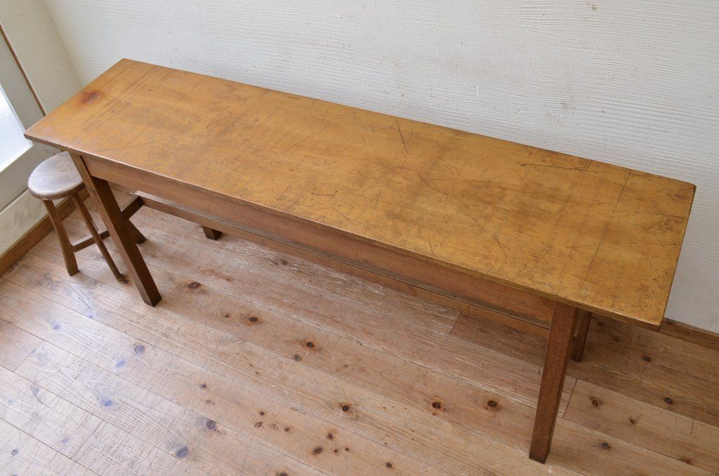 アンティーク家具　★1960〜70年代　古い工場の作業台2　(テーブル、机)