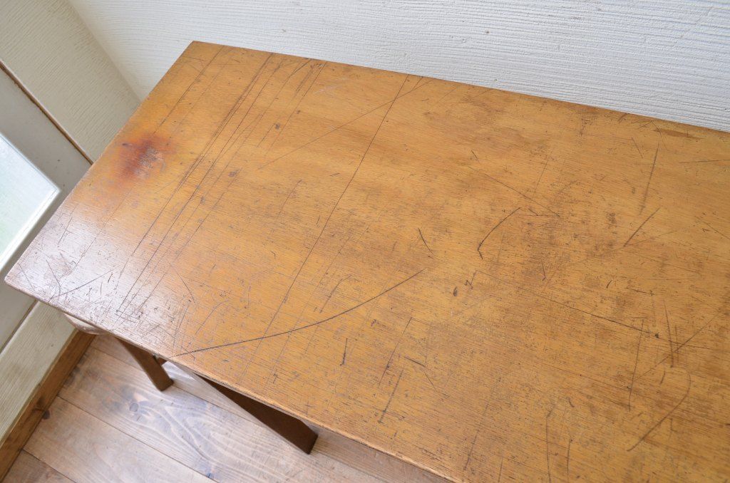 アンティーク家具　★1960〜70年代　古い工場の作業台2　(テーブル、机)