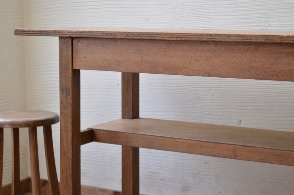 アンティーク家具　★1960〜70年代　古い工場の作業台2　(テーブル、机)