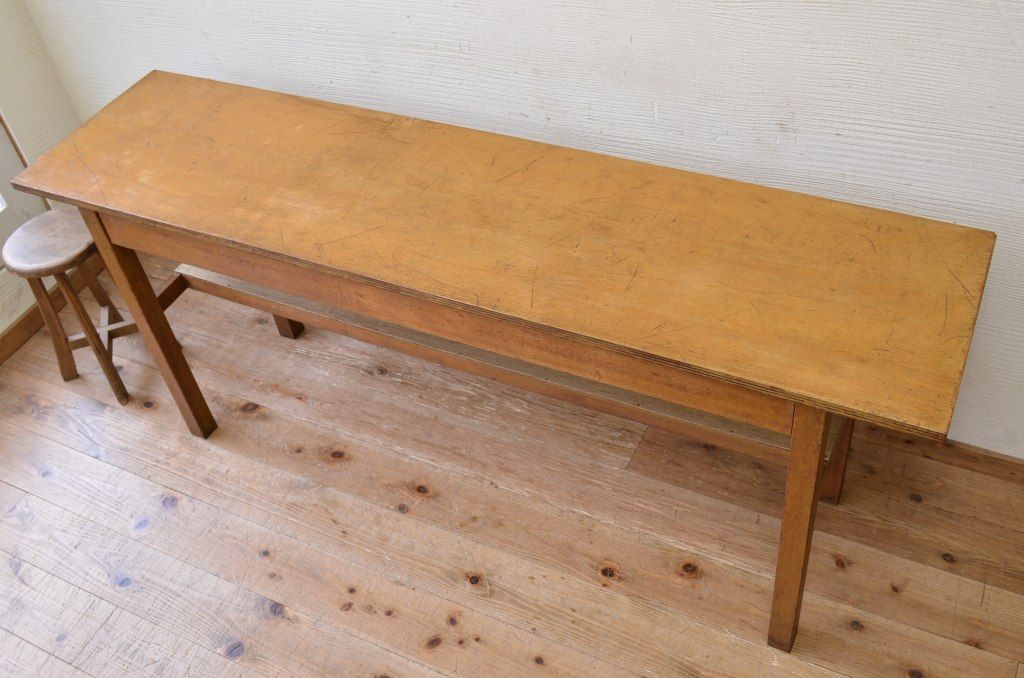 アンティーク家具　★1960〜70年代　古い工場の作業台3　(テーブル、机)