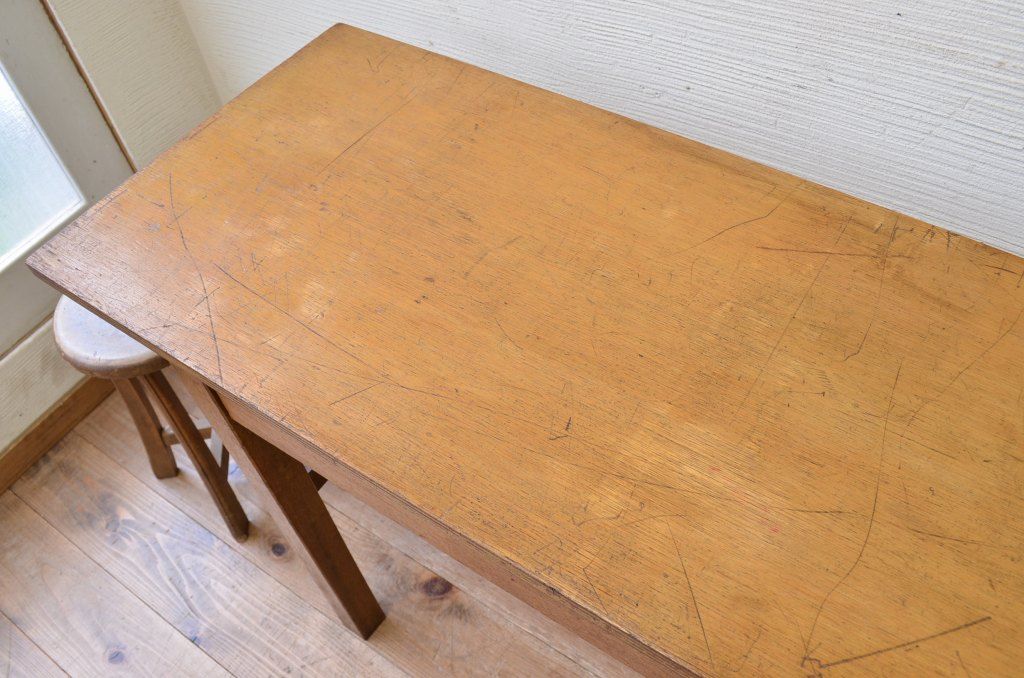 アンティーク家具　★1960〜70年代　古い工場の作業台3　(テーブル、机)