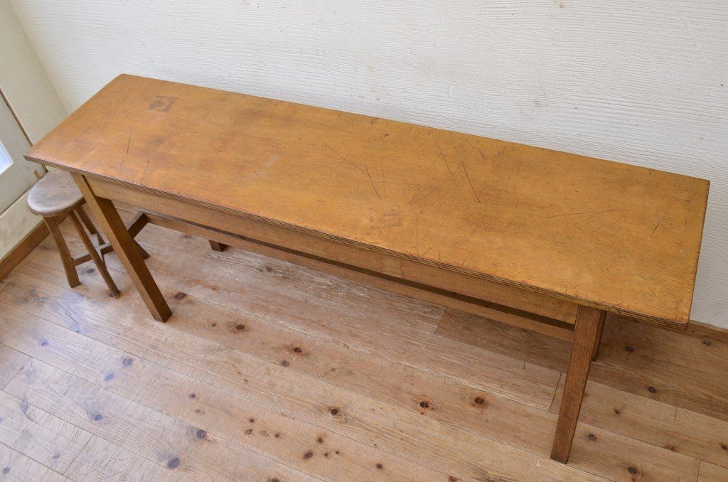 アンティーク家具　★1960〜70年代　古い工場の作業台5　(テーブル、机)