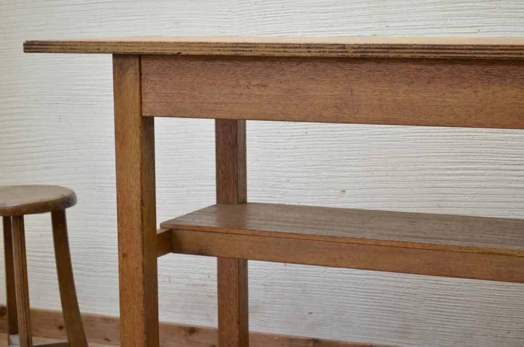 アンティーク家具　★1960〜70年代　古い工場の作業台8　(テーブル、机)