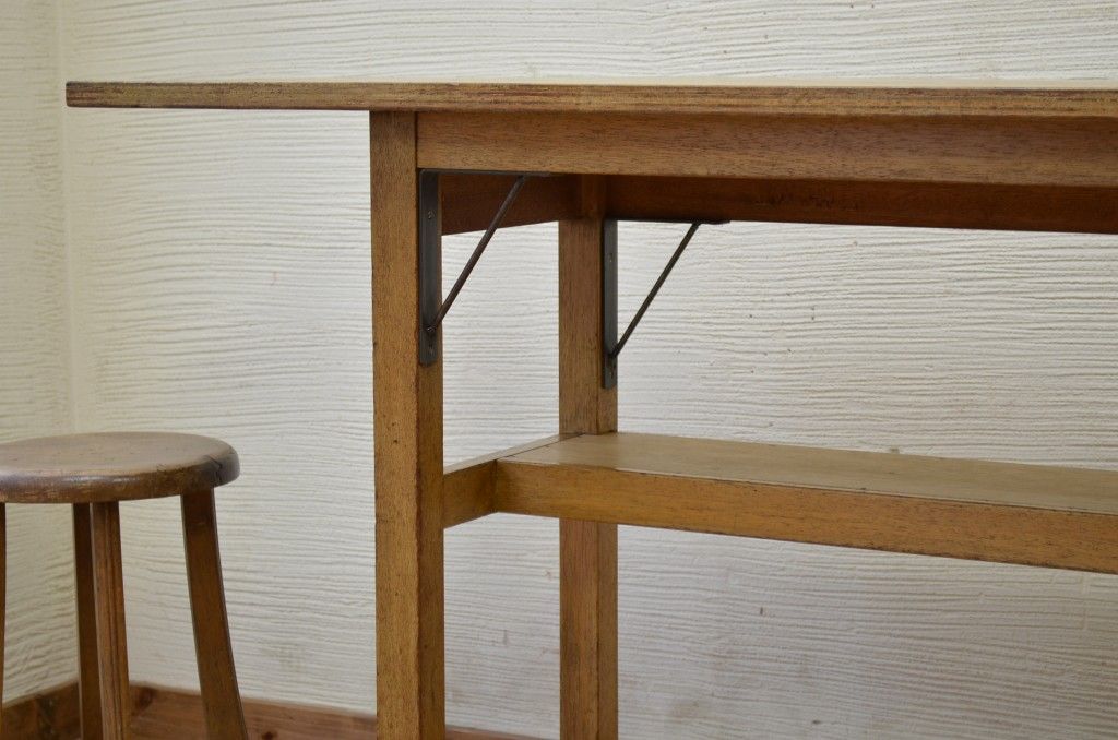 アンティーク家具　★1960〜70年代　古い工場の作業台9　(テーブル、机)
