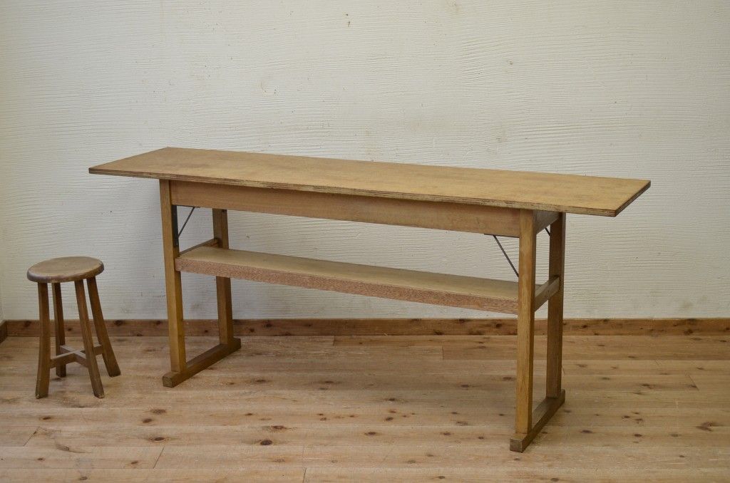 アンティーク家具　★1960〜70年代　古い工場の作業台9　(テーブル、机)