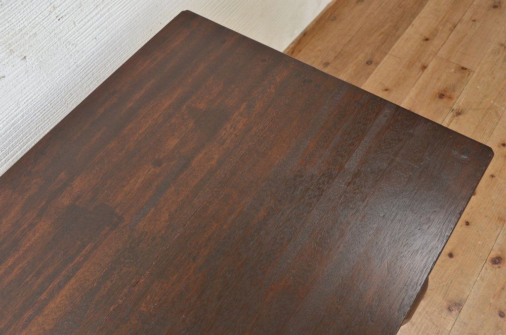アンティーク家具　古い木のシンプルなアンティーク平机(テーブル)
