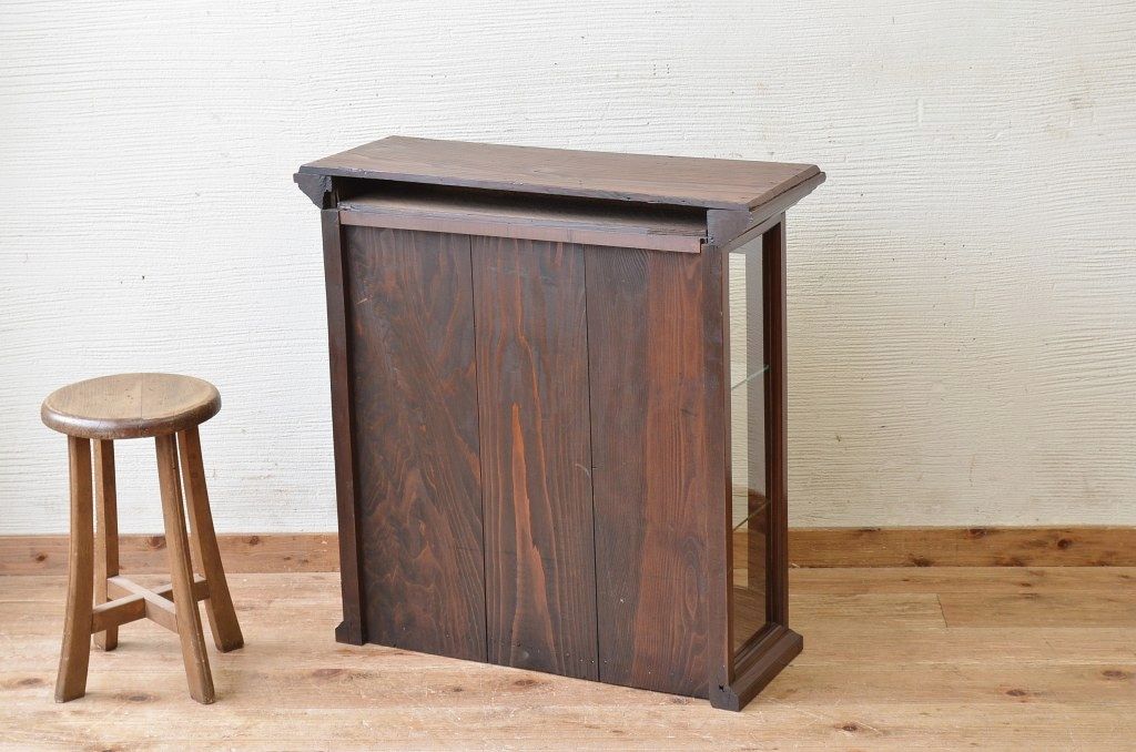 極上美品!三面ガラスアンティークガラスケース
