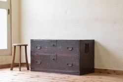 アンティーク家具　ジャンク品!使い込まれた時代箪笥ローボード(ローチェスト)