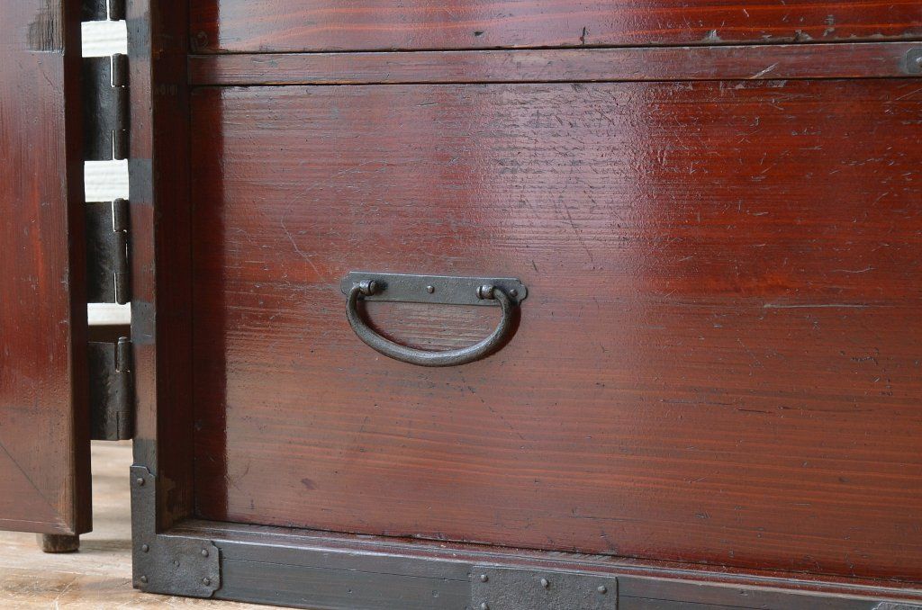 アンティーク家具　古民具　骨董　江戸時代　観音開き時代箪笥ローボード(ローチェスト)