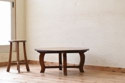 アンティーク家具　古い木のアンティークティーテーブル(ちゃぶ台)