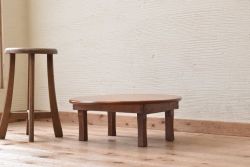 昭和レトロ　極上美品　小さな丸型アンティークちゃぶ台