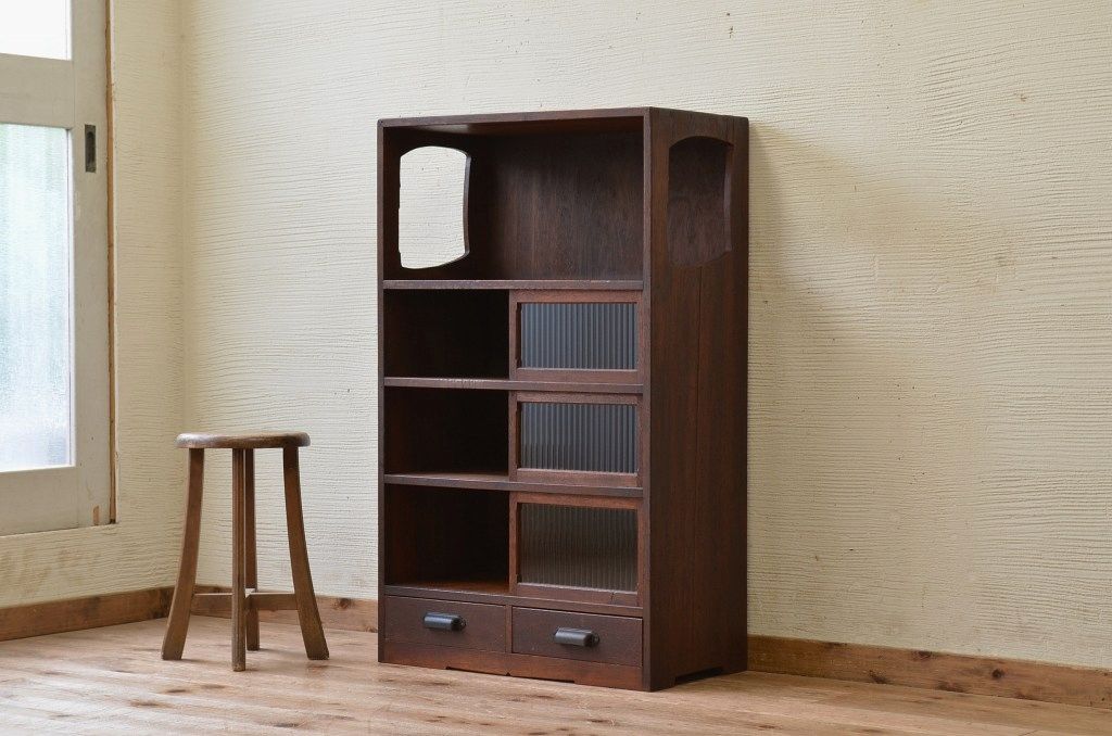 アンティーク家具　珍品!変わり型アンティーク収納棚