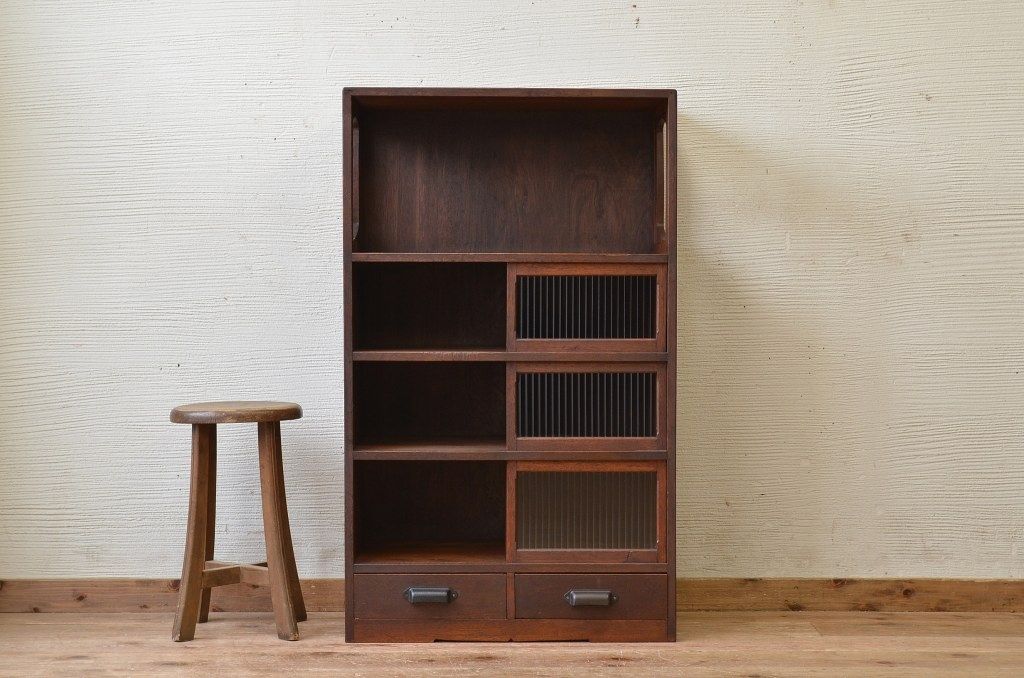 アンティーク家具　珍品!変わり型アンティーク収納棚