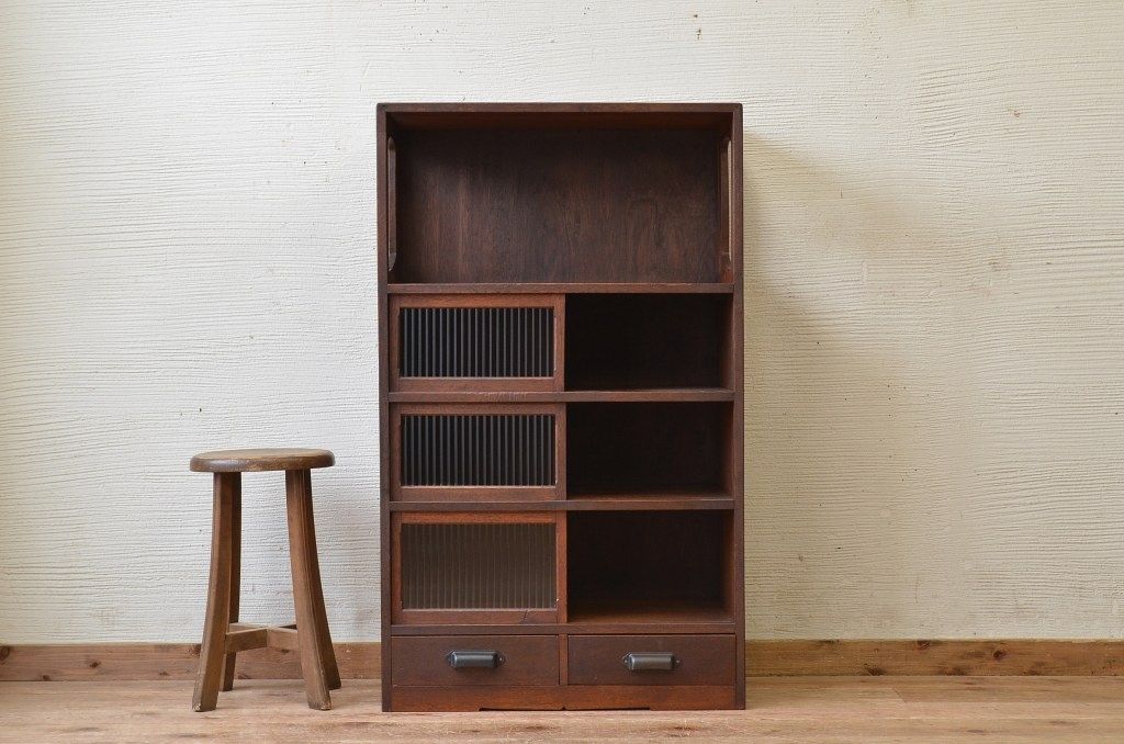 アンティーク家具　珍品!変わり型アンティーク収納棚