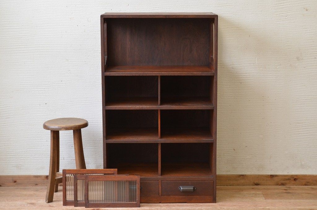 アンティーク家具　珍品!変わり型アンティーク収納棚
