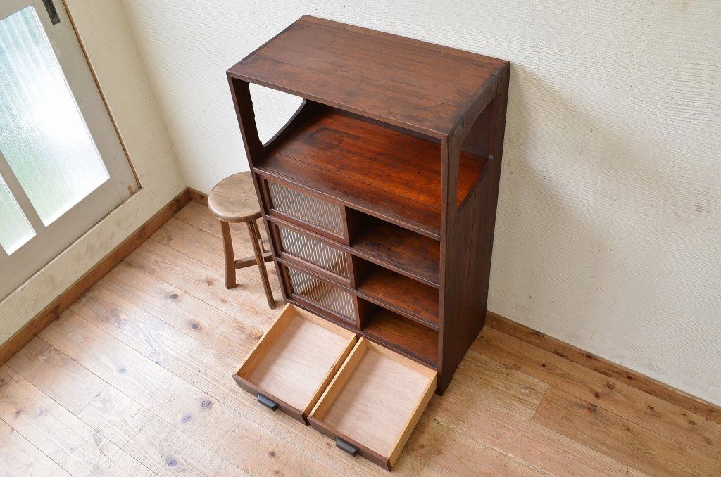 アンティーク家具　珍品!変わり型アンティーク収納棚