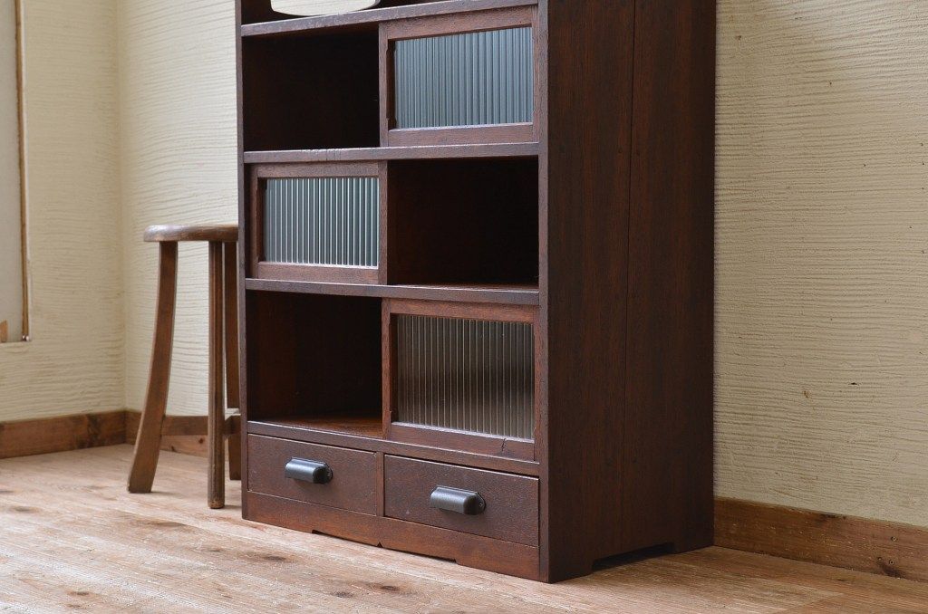 アンティーク家具　珍品!変わり型アンティーク収納棚
