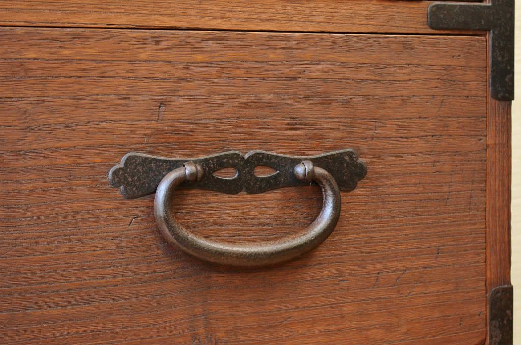 アンティーク家具　☆古民具　骨董　二段重ねシンプルな時代箪笥