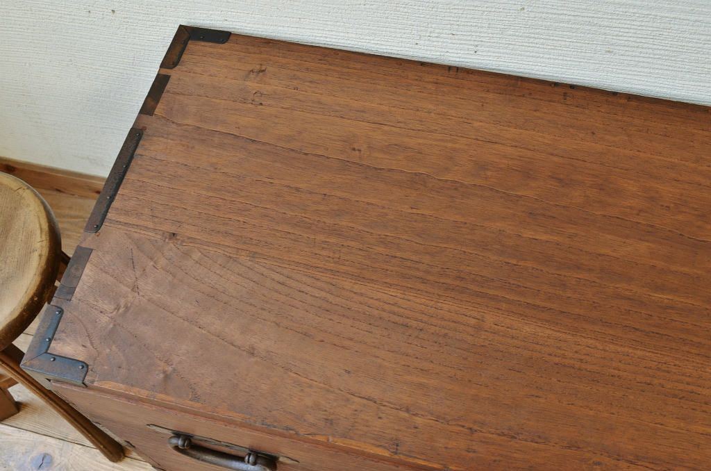 アンティーク家具　☆古民具　骨董　二段重ねシンプルな時代箪笥