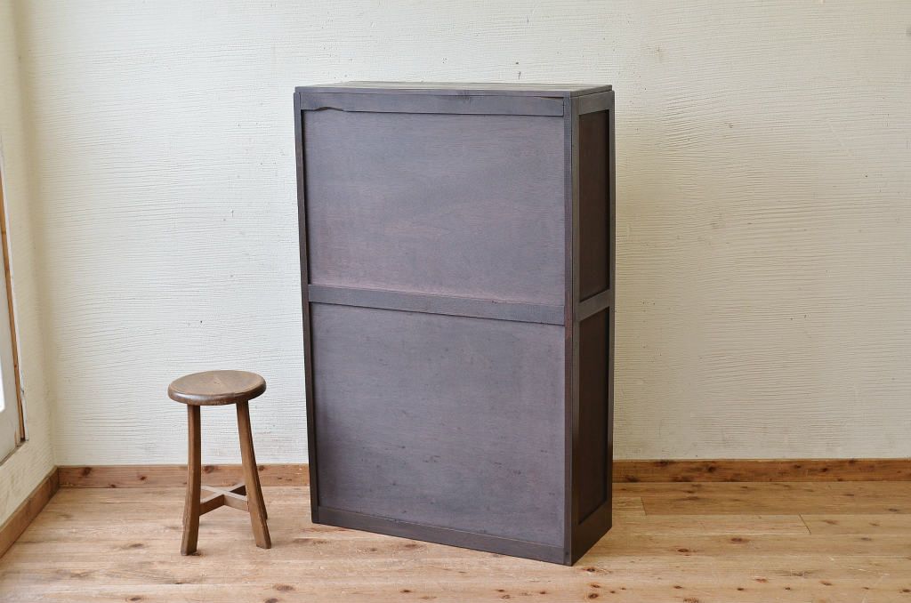 アンティーク家具　ダイヤガラスアンティーク本箱