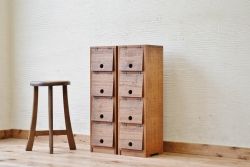 アンティーク家具　古材で製作したパタパタ収納棚2個セット