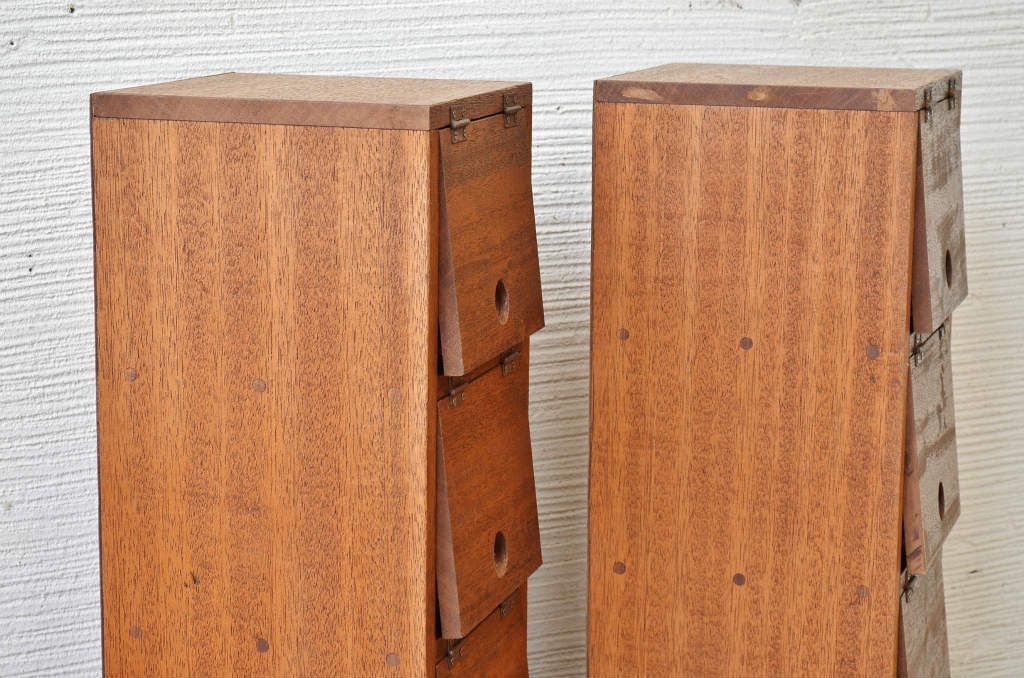 アンティーク家具　古材で製作したパタパタ収納棚2個セット