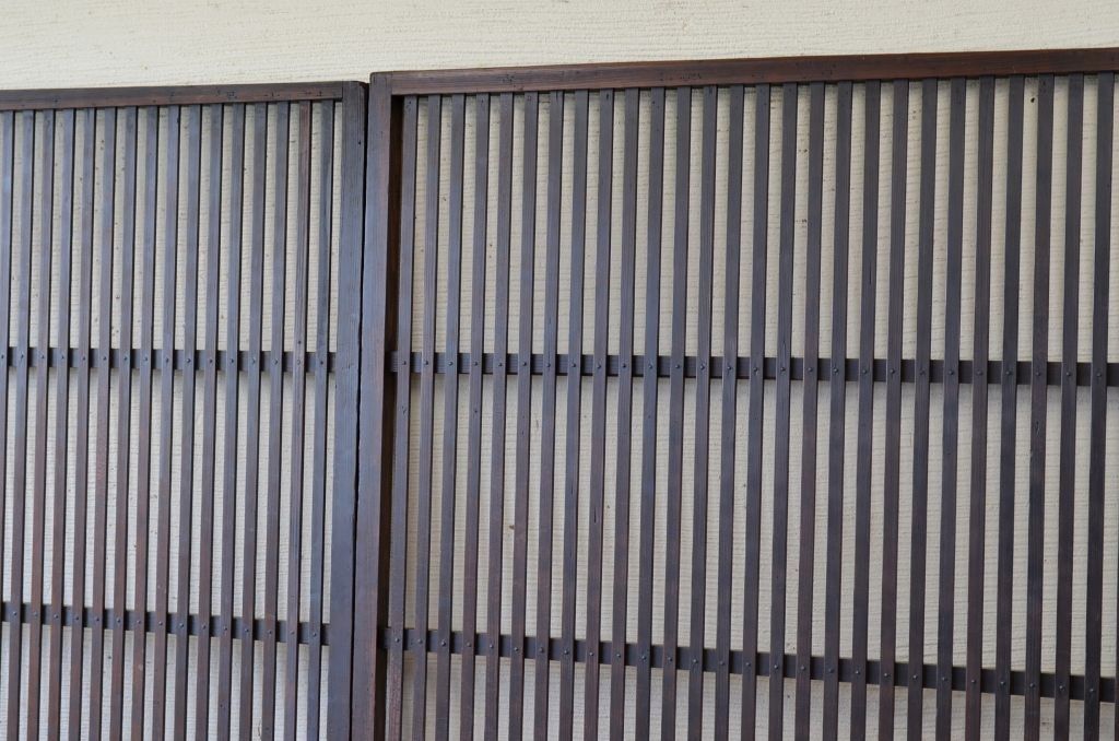 古民具　骨董　シックな格子戸3枚セット
