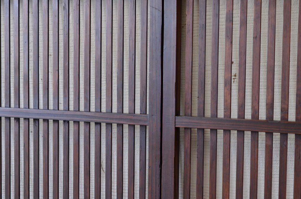 古民具　骨董　シックな格子戸3枚セット
