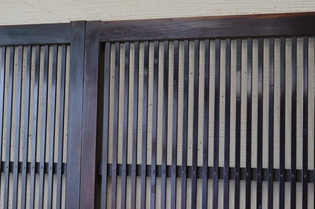 古民具　骨董　味のある格子戸4枚セット1