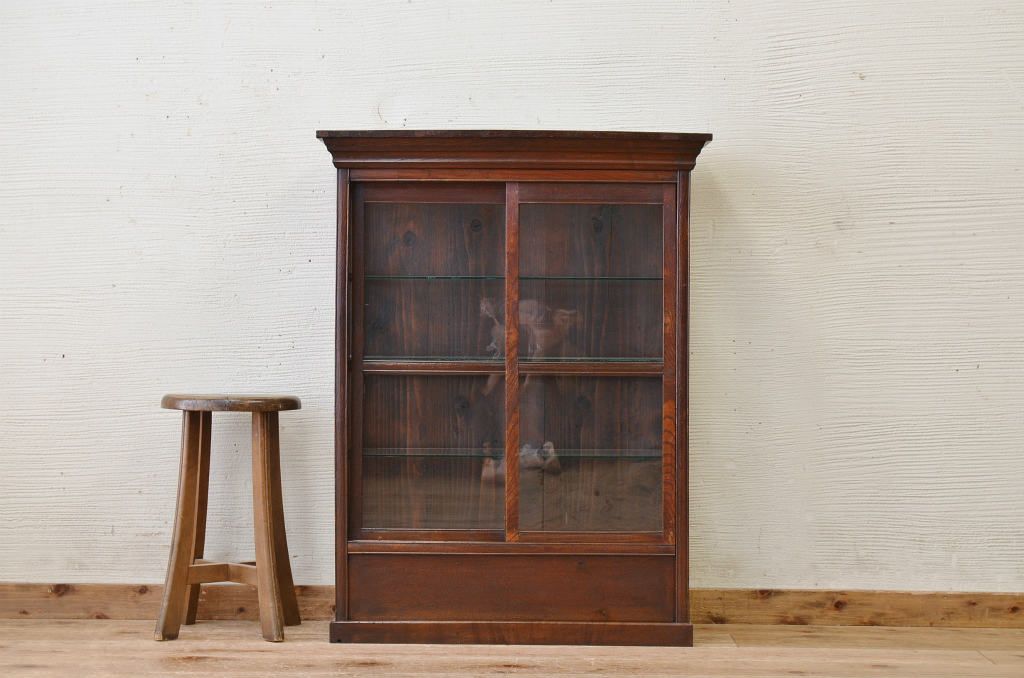 アンティーク家具　古いタバコ屋のアンティークガラスケース2