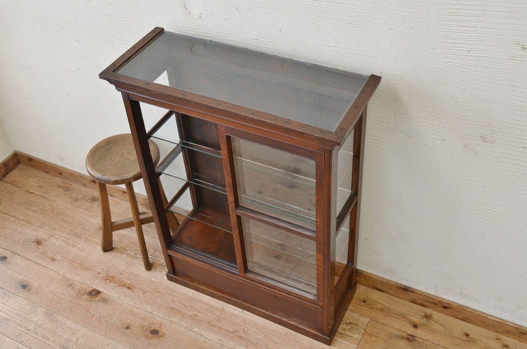 アンティーク家具　古いタバコ屋のアンティークガラスケース2