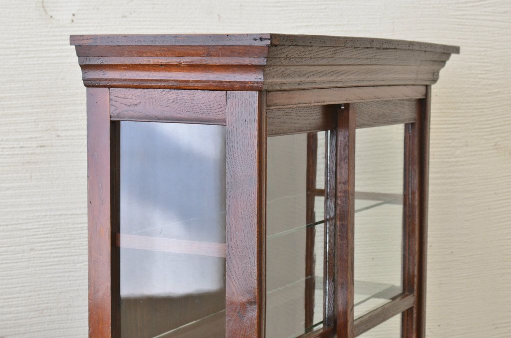 アンティーク家具　古いタバコ屋のアンティークガラスケース2
