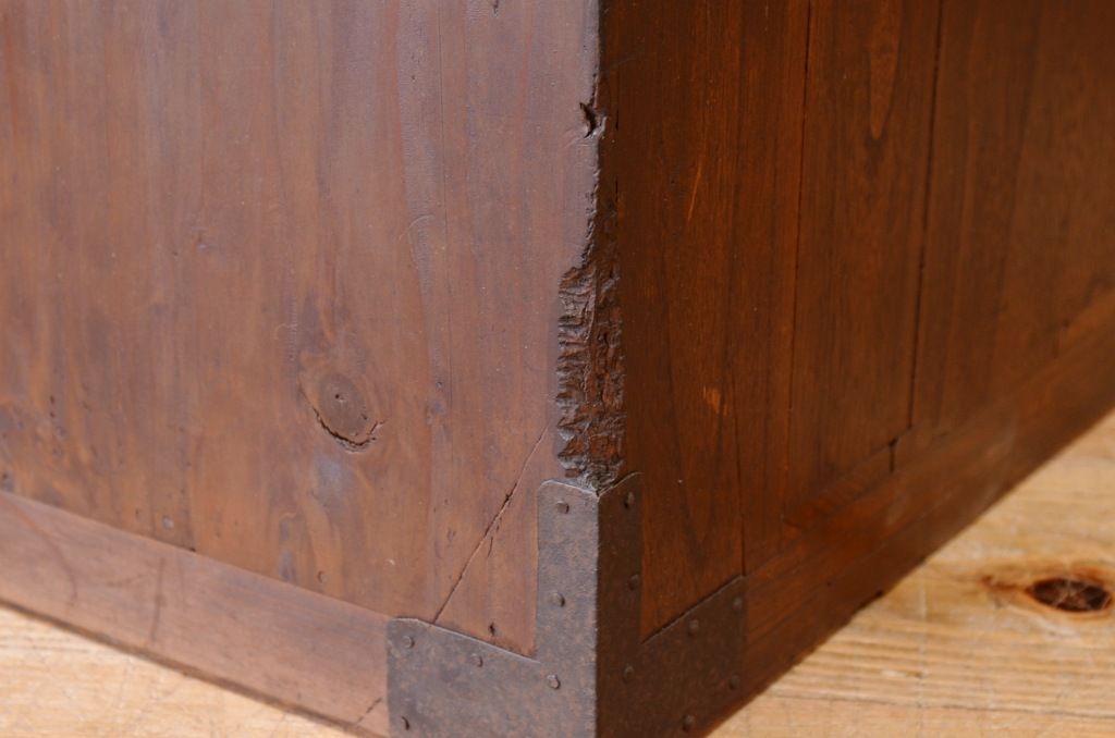 アンティーク家具　☆素敵な雰囲気!古い木の二段重ね時代箪笥